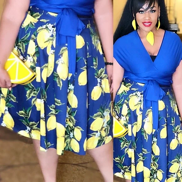 COPY - Lemon print skirt - Picture 4 of 7